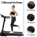 Bominfit JK1609A Folding Treadmill 2.5HP Motor 12km/h Max Speed 120kg Weight Capacity 14 inch Running Belt bluetooth Music LED Display Installation-free Fitness for Home Gym Workouts