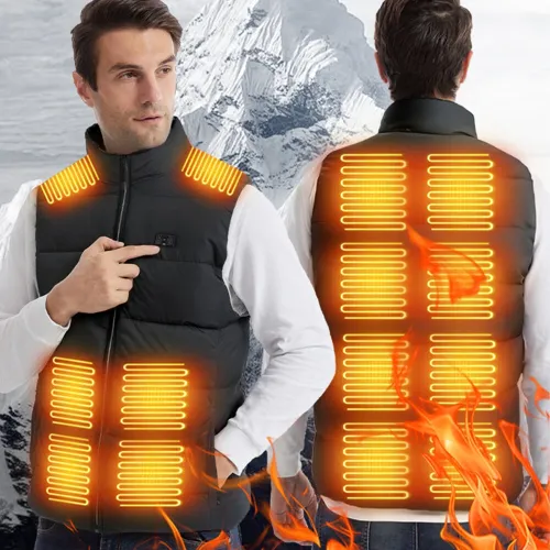 15 Heat Zones Winter Heated Vest USB Rechargeable 3-gear Heating Vest Adjustable Sizes Lightweight Warm Vest Heated Outdoor Wear