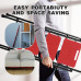 Portable Folding Ladder Red 4 Step Anti-Slip Wide Pedal Versatile Use for Home Office Garden