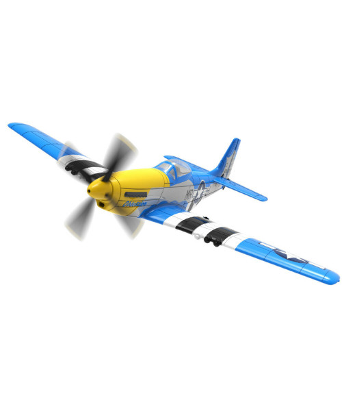 VolantexRC Mini Mustang P-51D V2 EPP 400mm Wingspan 2.4G 4CH 6-Axis Gyro One Key Aerobatics XPilot Stabilization System RC Airplane Trainer RTF Compatible DSM S-BUS Protocol for Beginner