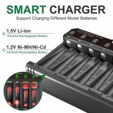 A8-SlotUniversal Battery Quick Charger for 1.5V/1.2V Li-ion Rechargeable AA AAA Batteries For Flashlights Home Tools Child's Toys