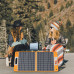FlashFish 18V 60W Foldable Solar Panel Portable Solar Charger with DC Output USB-C QC3.0 for Phones Tablets Camping Van RV Trip