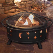 Fireplace with Spark Screen Poker for Bonfire Patio Backyard Garden Picnic Fire Pit 30in Fire Pits for Outside Wood Burning Outdoor, 8010