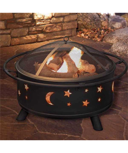 Fireplace with Spark Screen Poker for Bonfire Patio Backyard Garden Picnic Fire Pit 30in Fire Pits for Outside Wood Burning Outdoor, 8010