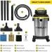 SL18129 For STANLEY Wet/Dry Vacuum 4 Gallon 4 Peak HP Stainless Steel Tank Powerful Suction Portable Shop Vacuum with Accessories