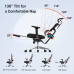 NEWTRAL NT002 Ergonomic Office Chair PRO VERSION with Footrest High Back Desk Chair with Unique Adjustable Lumbar Support Backrest Seat Depth Adjustment Tilt Function 4D Armrest Recliner Chair for Home Office