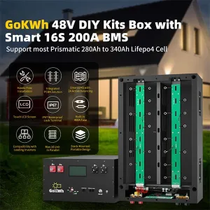 Gokwh 48V 320AH Energy Storage Box DIY Kit APP Bluetooth Remote Operation LED Bluetooth Status Indicator  Charge Overcurrent Protection