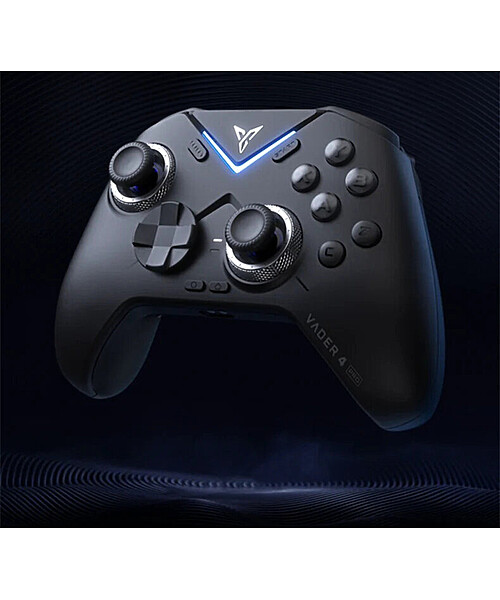 Flydigi Vader 4 Pro Tri-mode Game Controller RGB Wireless Gamepad with 40-100gf Adjustable Joystick Force-switching Vibration Trigger for PC Switch Android IOS Support 1000Hz Polling Rate