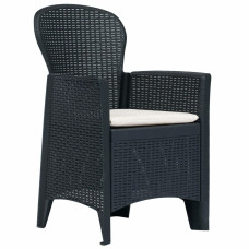 5 Piece Outdoor Dining Set Plastic Anthracite