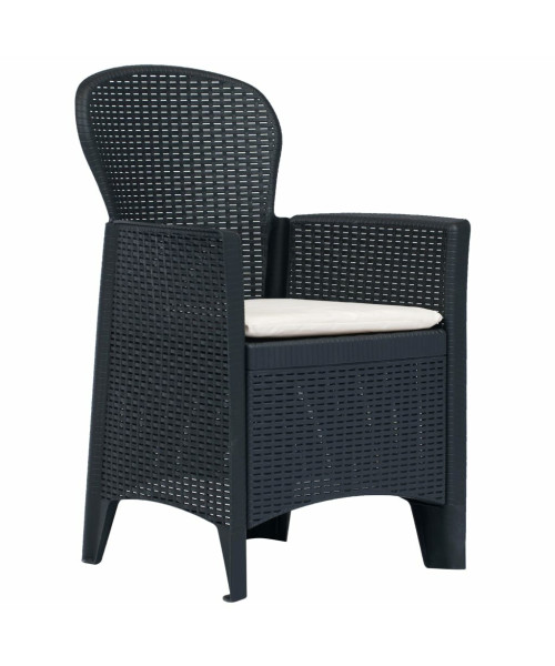 5 Piece Outdoor Dining Set Plastic Anthracite
