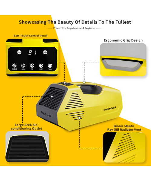 Enjoy Cool 2380BT Car Air Conditioner Small Mobile Mini Portable Air Conditioner for Outdoor Tent Camping Home