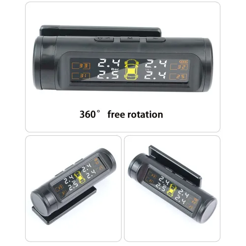 High-Precision Wireless Tire Pressure Monitor System 360 Rotatable 433.92 MHz Hidden Tire Pressure Monitor Car Tire TPMS Display