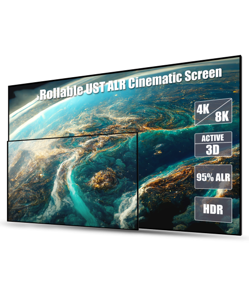 AWOL 120Inch ALR Projector Cinematic Screen UST 16:9 170 Viewing Angle Ambient 95% Ceiling Light Giant Cinema Screen