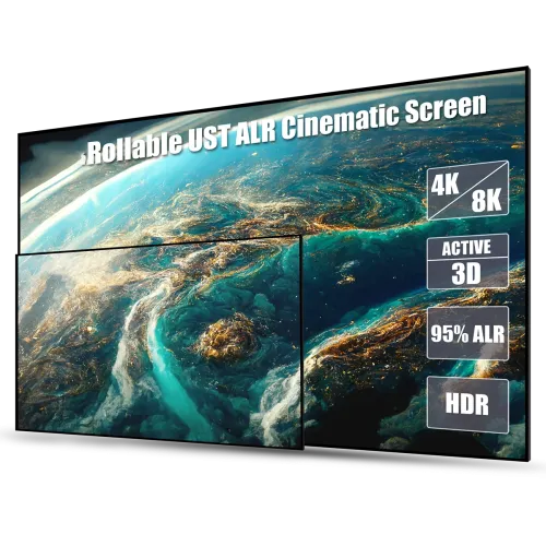 AWOL 120Inch ALR Projector Cinematic Screen UST 16:9 170 Viewing Angle Ambient 95% Ceiling Light Giant Cinema Screen