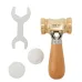 HONGDUI KM-18 Mallet Hammer 22-Ounce Brass Head Mallet Replaceable Plastic Hammer Heads Nylon Inserts Comfortable Handle Reduces Hand Fatigue