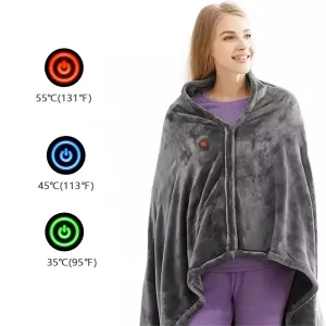 150x80cm USB Electric Blanket Warm Cape Coral Fleece Plush 3 Speed Winter Heater Warming Pad