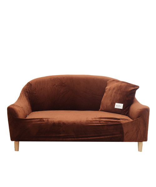1/2/3 Seaters Elastic Plush Sofa Cover Universal Thick Pure Color Sofa Chair Seat Protector Stretch Slipcover Couch Case Home Office Furniture Decoration