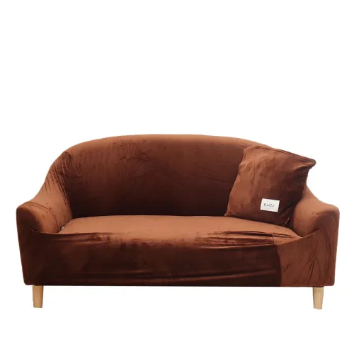 1/2/3 Seaters Elastic Plush Sofa Cover Universal Thick Pure Color Sofa Chair Seat Protector Stretch Slipcover Couch Case Home Office Furniture Decoration