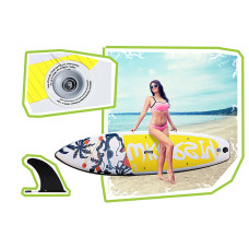 WKERSIY Inflatable Paddle Board Stand Up Surfing Board 6 Inch Thick Surfboard Surf Set with Paddleboard Surf Fin Coiled Leash Inflator Pump and Carry Bag SYFC320DOG
