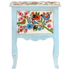 Solid Mango Wood Hand Painted Bedside Cabinet 15.7''x11.8''x19.7''