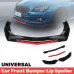 Car Front Bumper Lip Spoiler Glossy Universal Black Red ABS Easy Installation Improves Aerodynamics Stylish Design