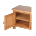 Solid Oak Wood TV Cabinet With Two Convenient Cable Outlets Brown 40.6"x14.2"x18.1