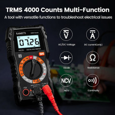 Direct Kaiweets KM100S Digital Multimeter True-RMS Backlit for AC DC Voltage Current Resistance Capacitance Measures Ideal for Household Automotive and Industrial Usage