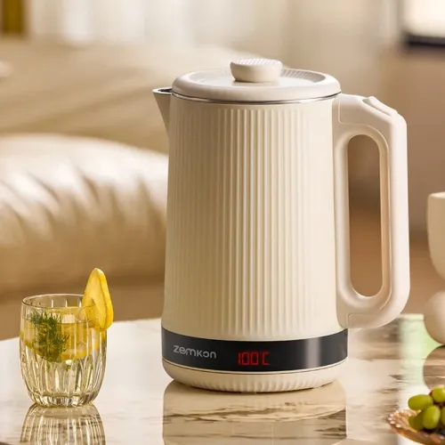 Zemkon 2.2L 1500W Electric Kettle Household Constant Temperature Kettle Automatic Insulation Teapot 304 Stainless Steel Liner Health Kettle