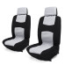 4pcs Car Seat Covers Full Set Fits Most Cars Trucks SUVs Grey