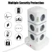 2500W Tower 12-way Outlets EU Socket with 4 USB Multi Power Strip with 2.8M Extension Cord Built-in LED Light Switch Overload Protector 250V 10A