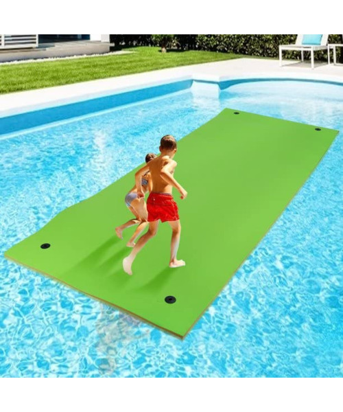 WARMOUNTS Floating Water Pad for Single, 7 x 3 FT Tear-Resistant 3-Layer XPE Foam Floating Mat Recreation Relaxing Lily Pad for Pool Lake River Ocean Boats Outdoor Water Activities