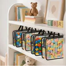 Clear Black Toy Storage Bags 4-Pack Large Size x2 Extra Large Size x2 Large Size x4 Extra Large Size x4