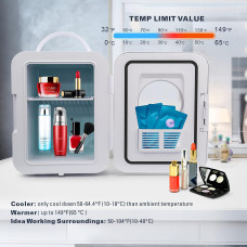 Stealth JRE100 Mini Fridge for Bedroom 4 Liter/6 Can Small Refrigerator AC/DC Cooler & Warmer for Dorm Car Office, Portable Compact Skincare Fridge for Skin Care Cosmetic Makeup Beverage