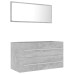 2 Piece Bathroom Furniture Set Concrete Gray Chipboard