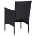 3 Piece Garden Dining Set Black