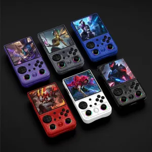 64G RG4ZB Open Source Handheld Game Console 4-Inch IPS Screen RK3326 Quad Core WiFi Multiplayer 3000mAh Battery Retro Emulator Built-in 15000+ Games Portable Classic Games Console