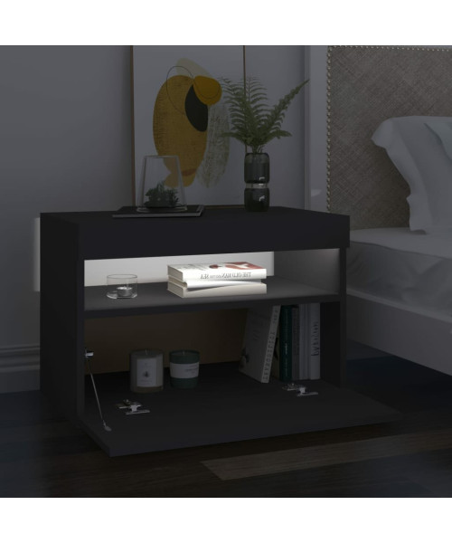 TV Cabinets with LED Lights 2 pcs Gray 23.6"x13.8"x15.7