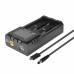 H2 Dual-Slot with LCD Screen Display Li-ion Battery Charger Intellegent Fast Charging for 18650 21700 26650 Rechargeable Batteries For Flashlight RC Toys Home Tools