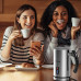 ECOWELL Milk Frother, Coffee Frother Electric, Automatic Hot and Cold Foam Frother, Stainless Steel Milk Steamer and Frother for Latte, Macchiato, Cappuccinos 8.1oz/240 ml Silver, WMMF02