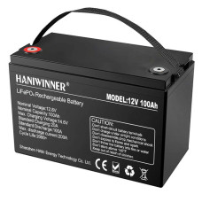 HANIWINNER 12.8V 100Ah LiFePO4 Lithium Battery Pack 1280Wh Energy Backup Power 2000+ Cycles Built-in BMS Waterproof Perfect for Replacing Most of Backup Power RV Boats Solar Off-Grid In Series/Parallel HD009-10