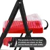 Portable Folding Ladder Red 4 Step Anti-Slip Wide Pedal Versatile Use for Home Office Garden