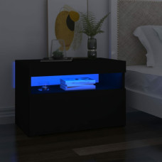 TV Cabinets with LED Lights 2 pcs Black 23.6"x13.8"x15.7