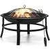 KingSo 26 inch Fire Pit for Outdoor Round Wood Burning Fire Pit Bowl with Mesh Screen and Fire Poker