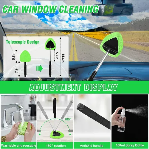 13-Piece Car Detailing Cleaning Kit  Car Detailing Brush Wash Engine for Wheel Clean Kit Adjustable Handle Cleaning Towel