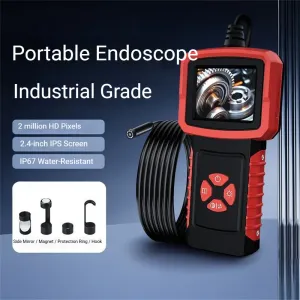 2.4 Inch 2 million Pixels HD Portable Handheld Industrial Endoscope IPS Display IP67 Waterproof Inspection Tool