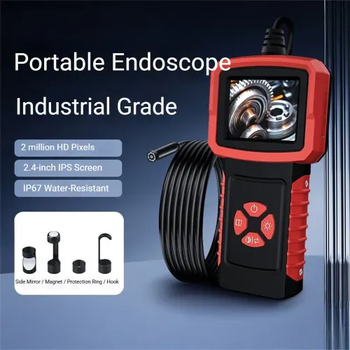 2.4 Inch 2 million Pixels HD Portable Handheld Industrial Endoscope IPS Display IP67 Waterproof Inspection Tool