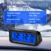 Solar Car Digital Clock Date Week Temperature Humidity LCD Backlit Display for Dashboard Car Clock Automobiles Internal Stick-On