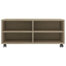 TV Cabinet with Castors Sonoma Oak 35.4"x13.8"x13.8" Chipboard