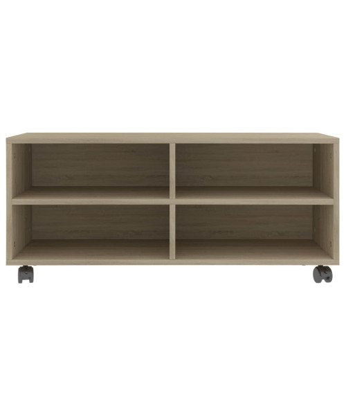 TV Cabinet with Castors Sonoma Oak 35.4"x13.8"x13.8" Chipboard