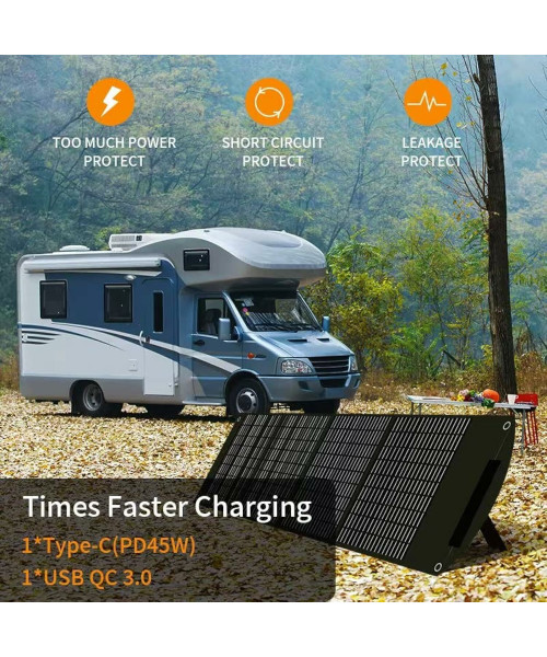 Poweronetek 100W Foldable Solar Panel Foldable 18V Conversion Waterproof Portable PV Panel For Power Sation Outdoor Charging Device TMB-SP100F
